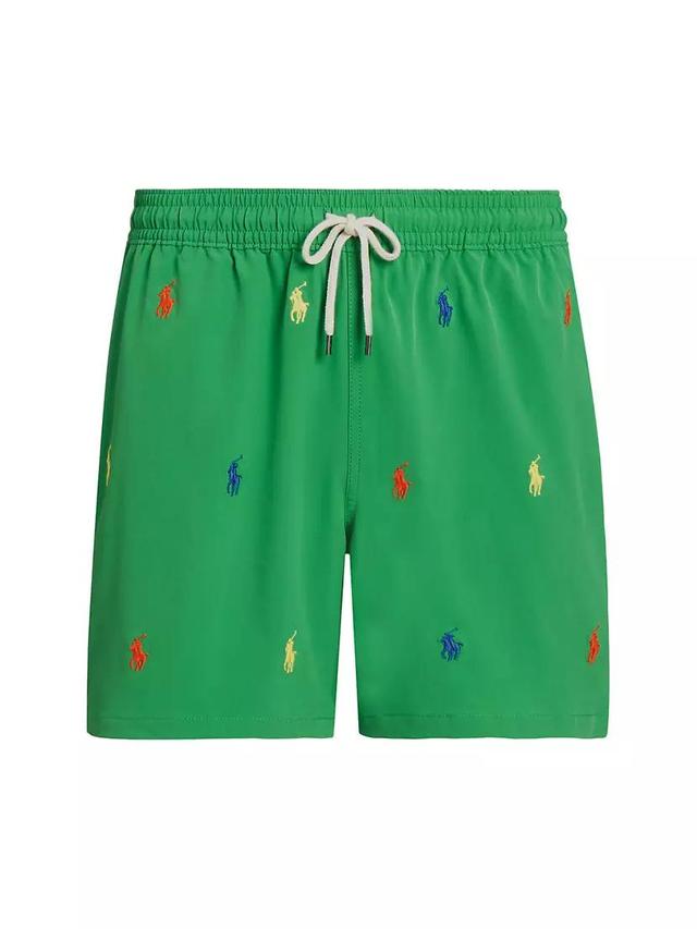 Embroidered Pony Swim Trunks Product Image