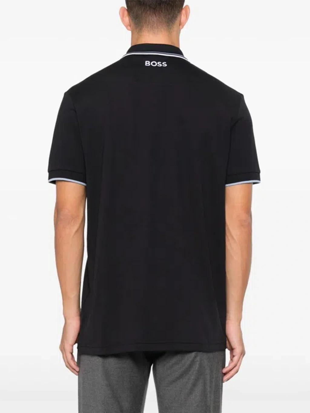 HUGO BOSS Contrast Logos Polo Shirt In Blue Product Image