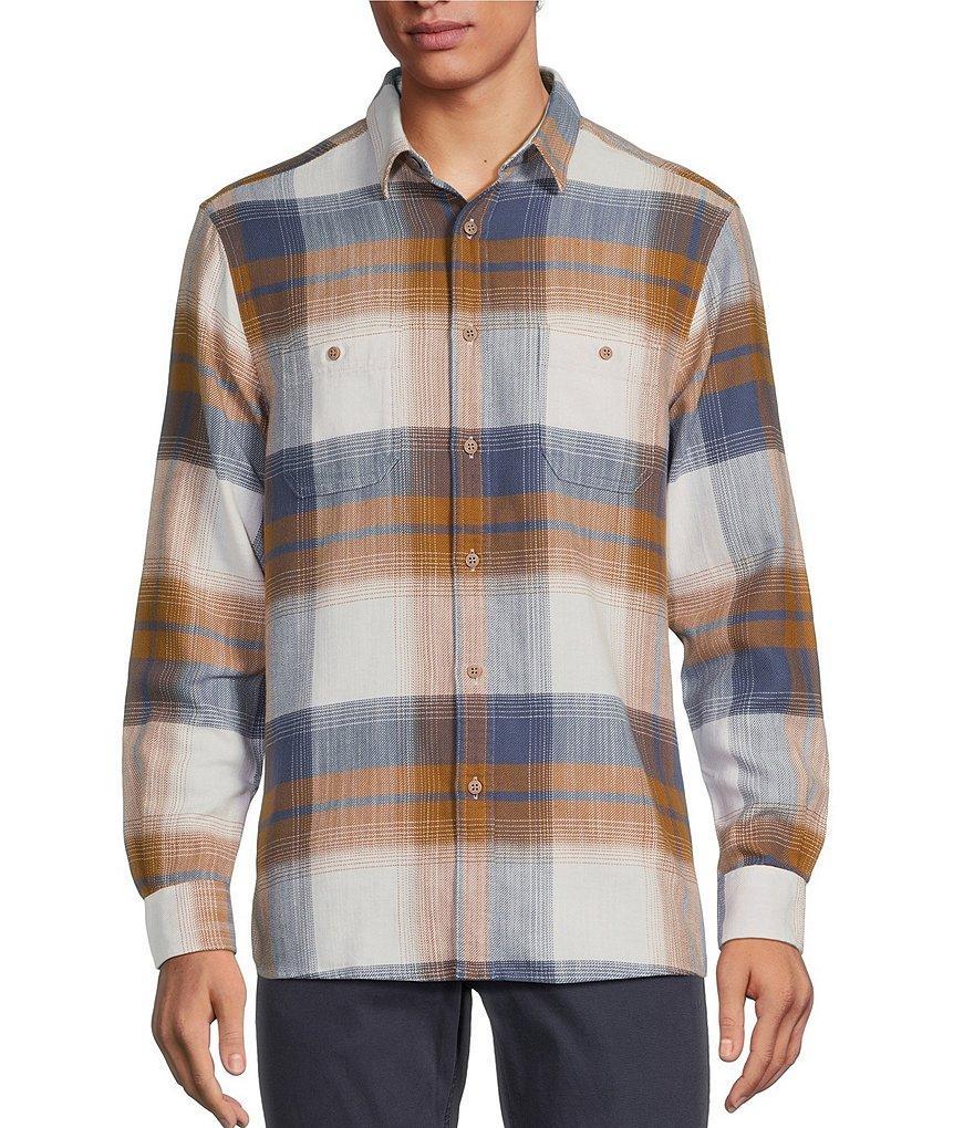 Rowm Long Sleeve Large Plaid Slub Button Front Woven Shirt Product Image