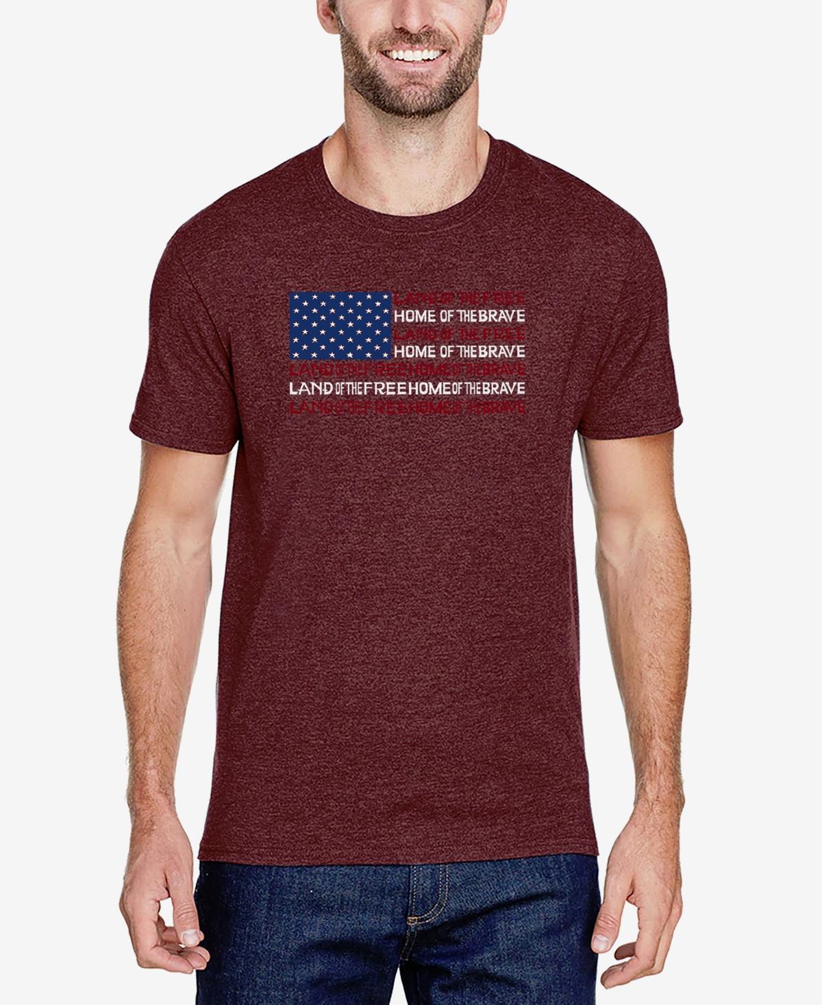 La Pop Art Mens Premium Blend Word Art American Flag T-shirt Product Image