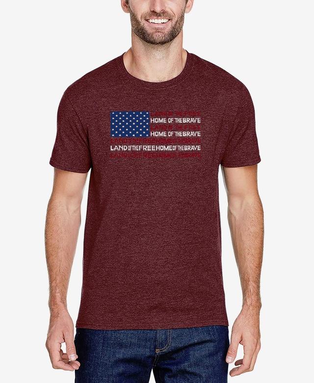 La Pop Art Mens Premium Blend Word Art American Flag T-shirt Product Image