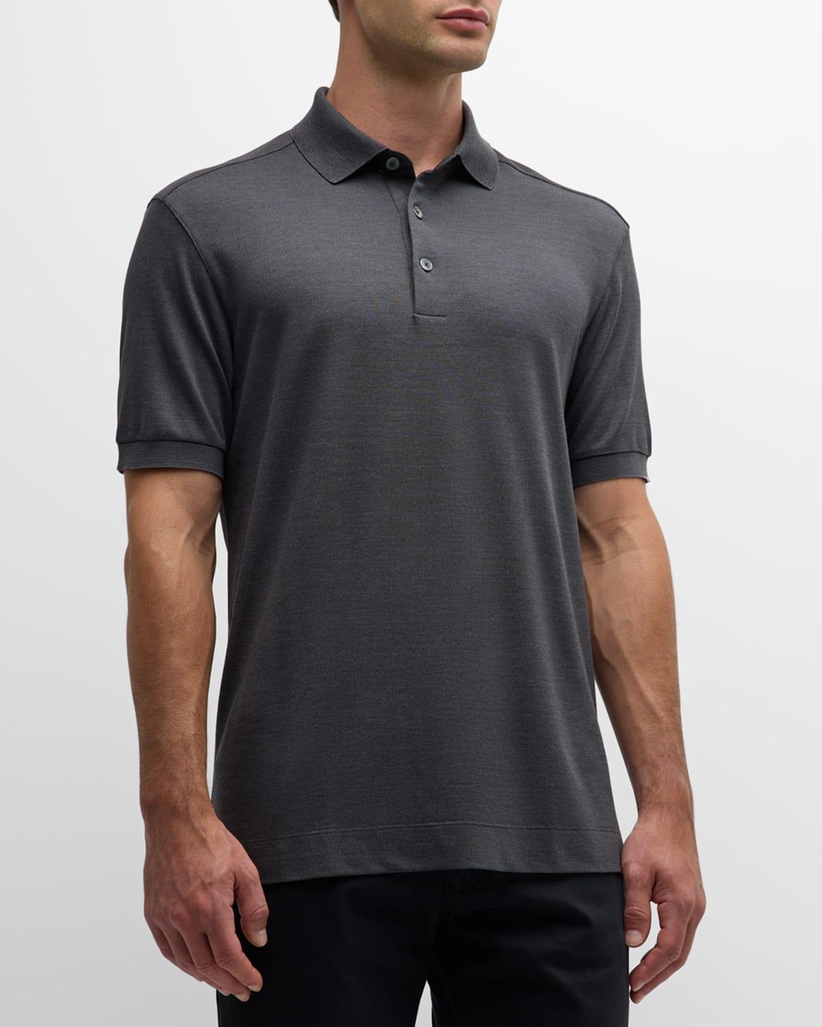 Men's Cotton-Silk Polo Shirt Product Image