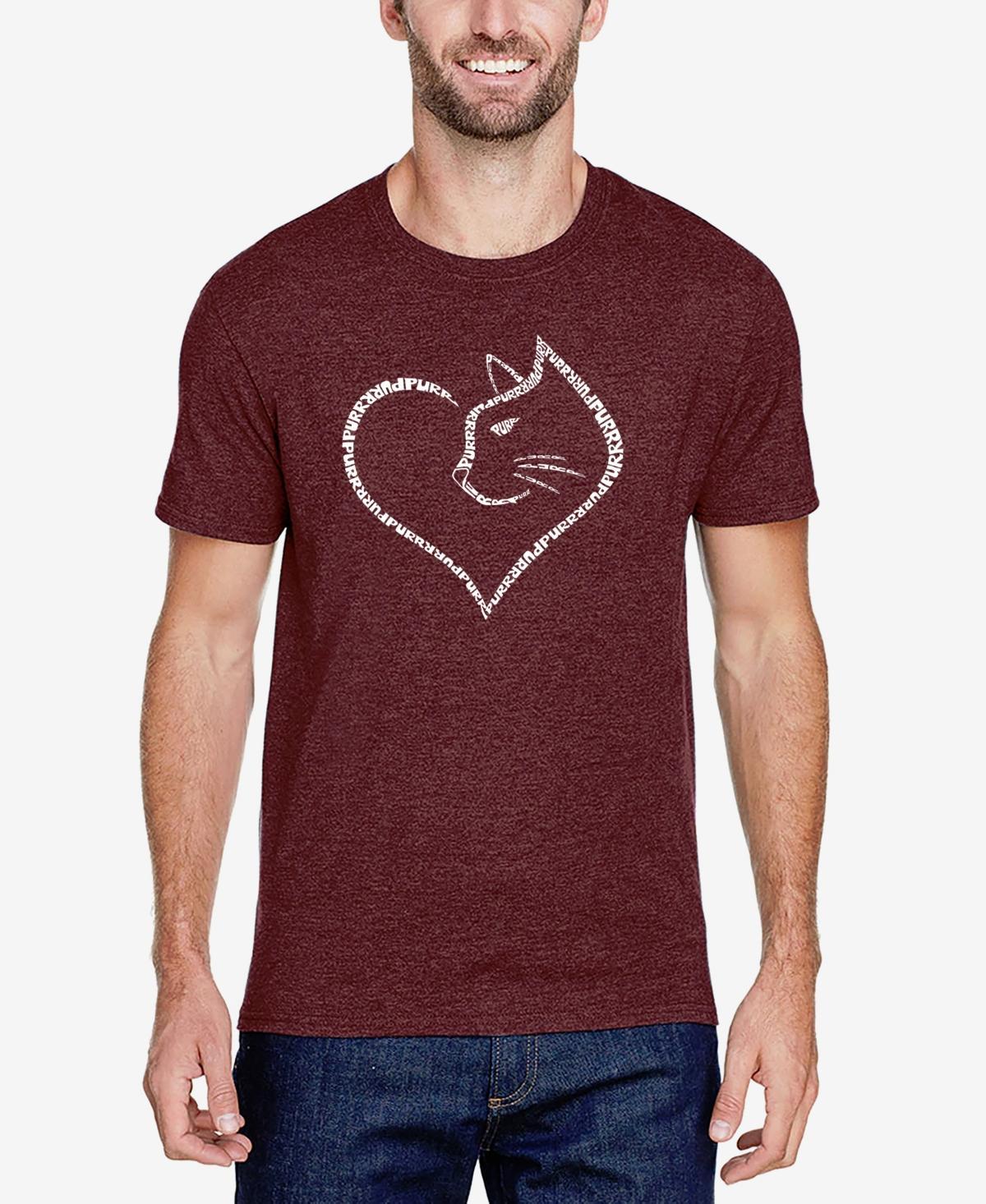 La Pop Art Mens Cat Heart Premium Blend Word Art T-shirt Product Image