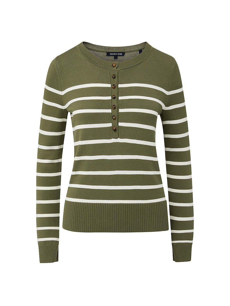 Womens Dianora Striped Knit Henley Top Product Image