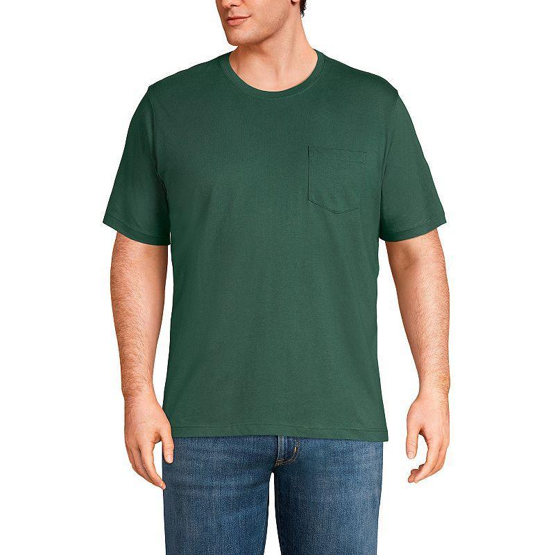 Big & Tall Lands End Super-T Classic-Fit Pocket Tee, Mens Rich Red Product Image