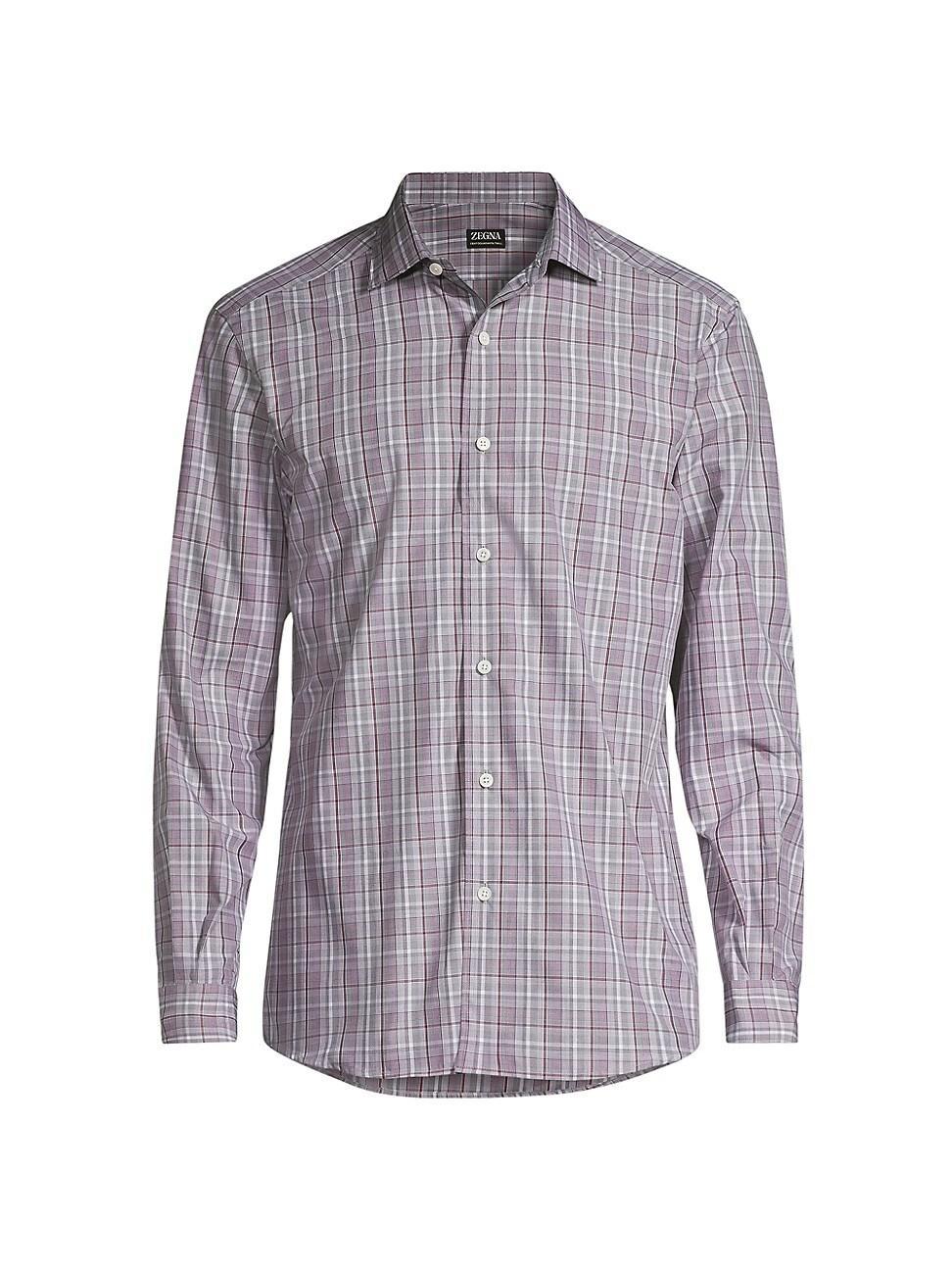 Mens Plaid Cotton Sport Shirt Product Image