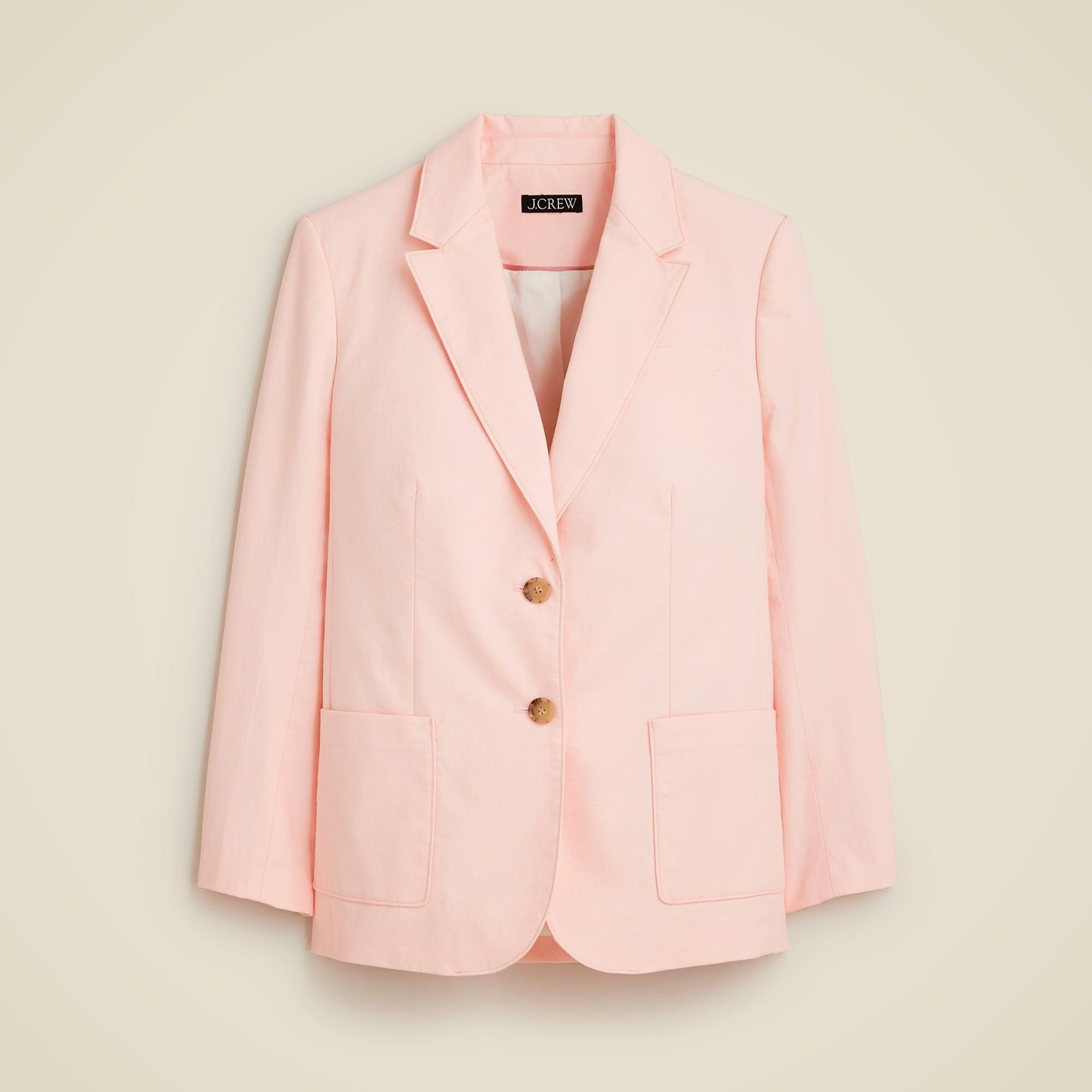 Relaxed patch-pocket blazer in cotton blend Product Image