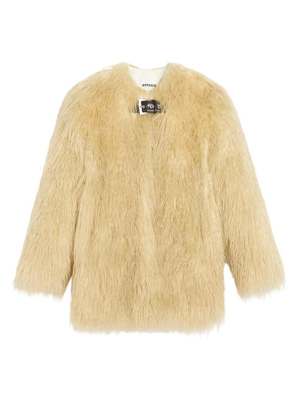 Womens Petra Faux Mongolian Fur Coat Product Image