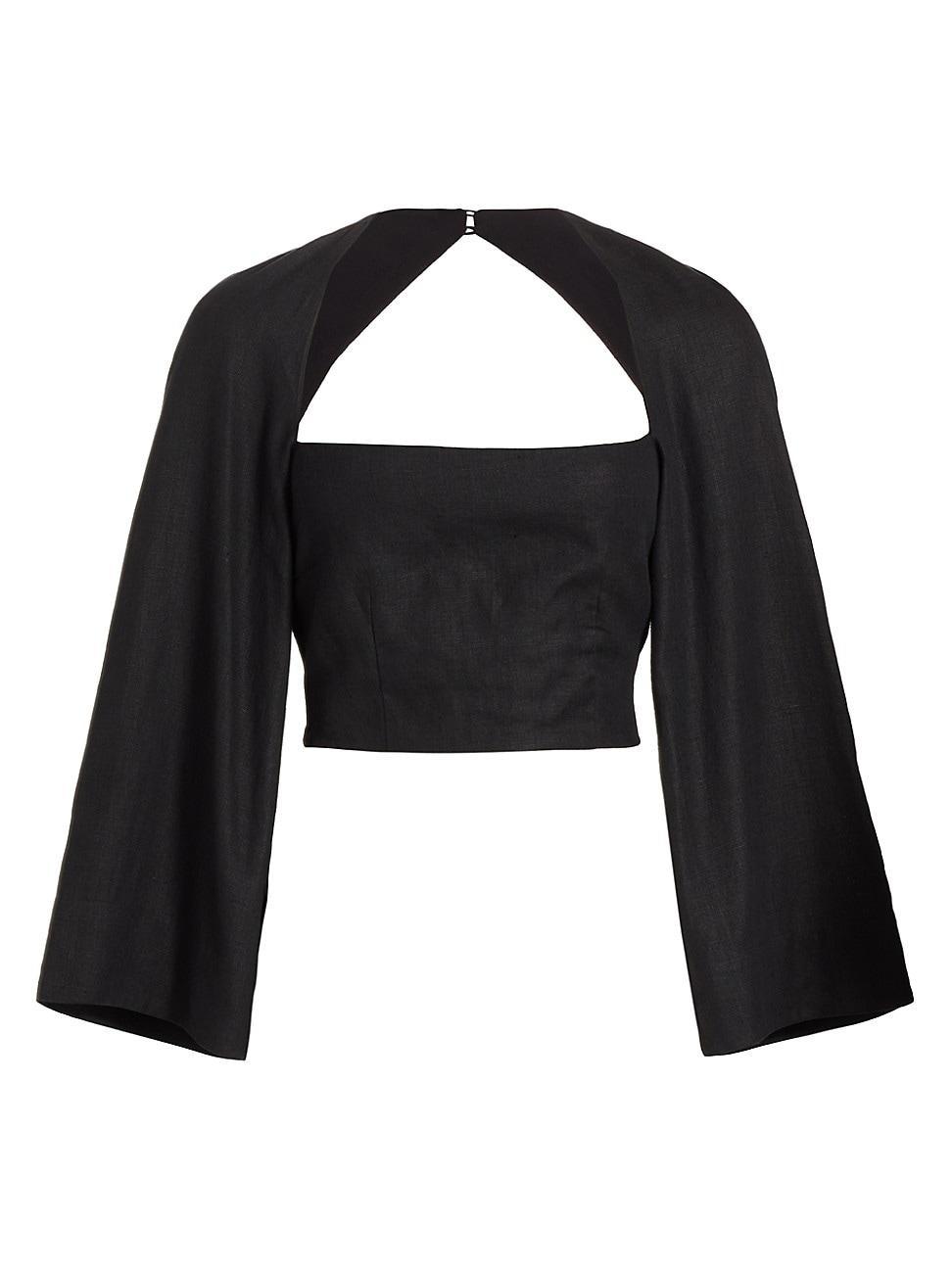 Julia Cutout Fitted Bell-Sleeve Top Product Image