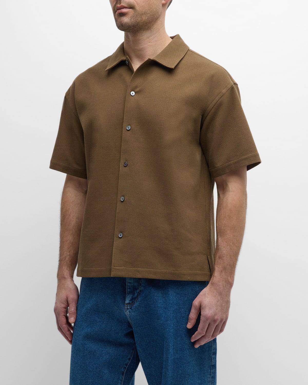 Mens Waffle Textured Sport Shirt Product Image