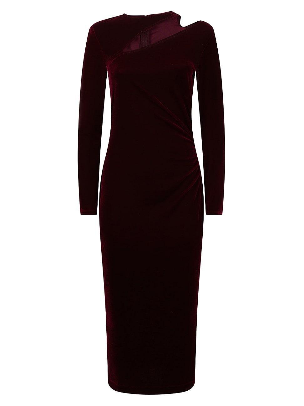 Womens Macey Velvet Slash Midi-Dress Product Image