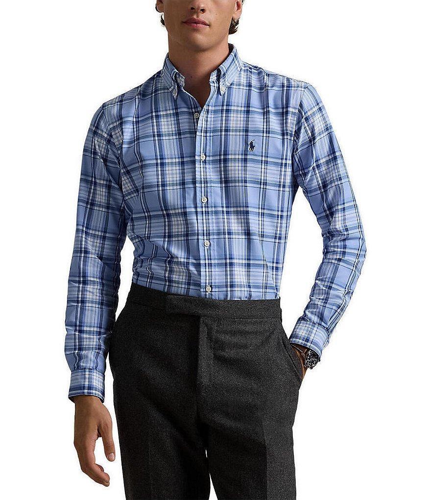 Polo Ralph Lauren Classic-Fit Performance Stretch Plaid Oxford Long Sleeve Woven Shirt Product Image