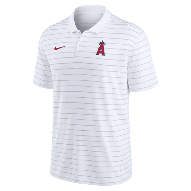 Mens Nike White Los Angeles Angels Authentic Collection Victory Striped Performance Polo Shirt Product Image