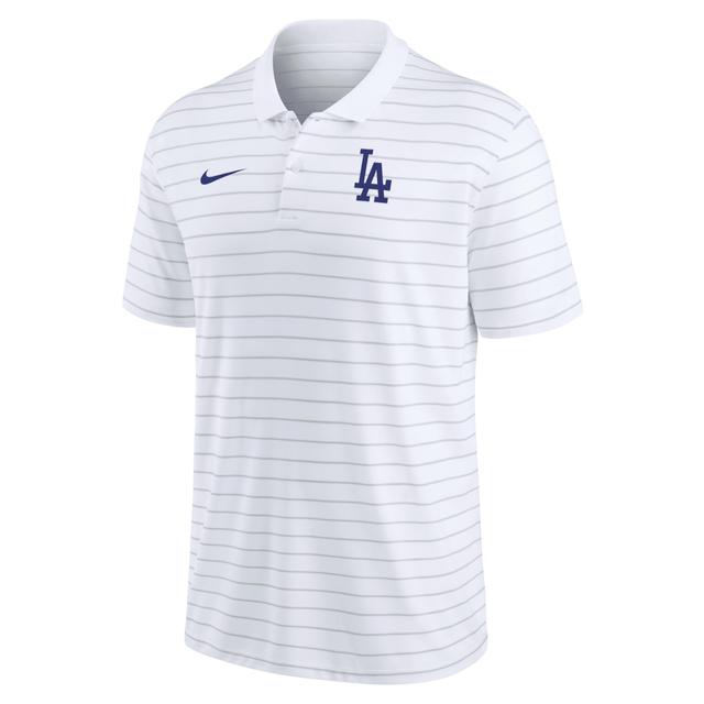 Mens Nike White Los Angeles Dodgers Authentic Collection Victory Striped Performance Polo Product Image