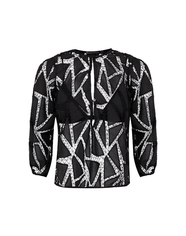 Julieta Long Sleeve Blouse - Black Product Image