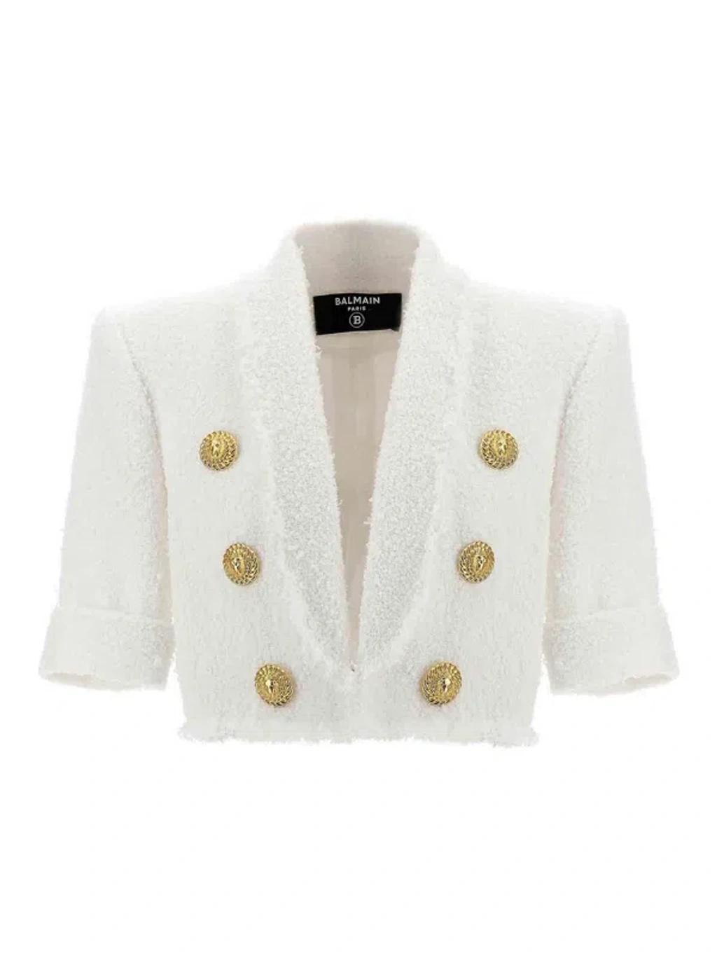 Tweed Crop Jacket In White product image