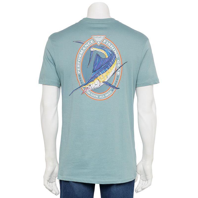 Mens Columbia PFG Short Sleeve Graphic Tee Blue Angler Product Image