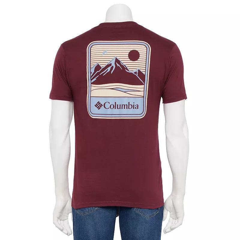 Mens Columbia Short Sleeve Graphic Tee Rich Red Product Image