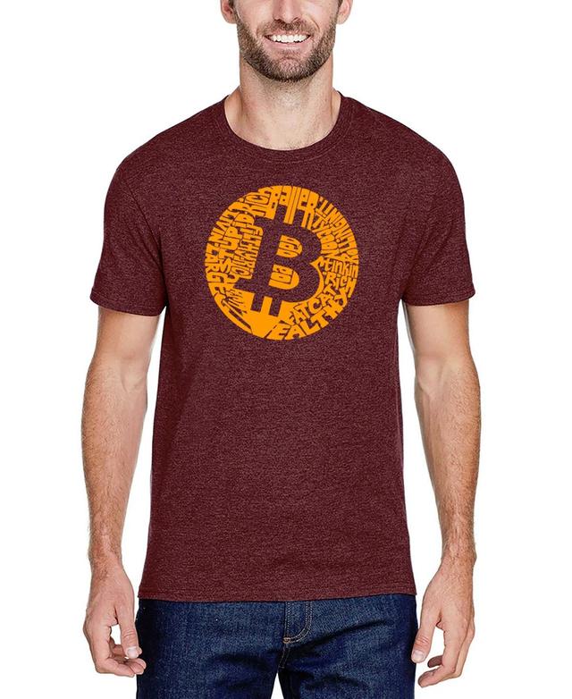 La Pop Art Mens Bitcoin Premium Word Art T-shirt Product Image