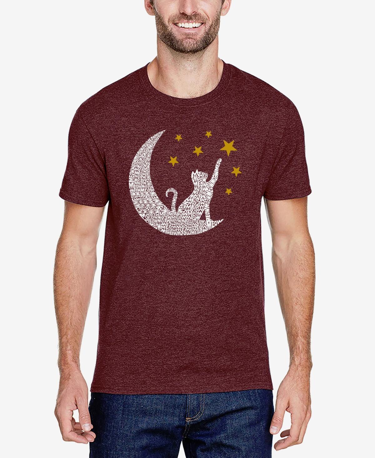 La Pop Art Cat Moon - Mens Premium Blend Word Art T-Shirt Product Image