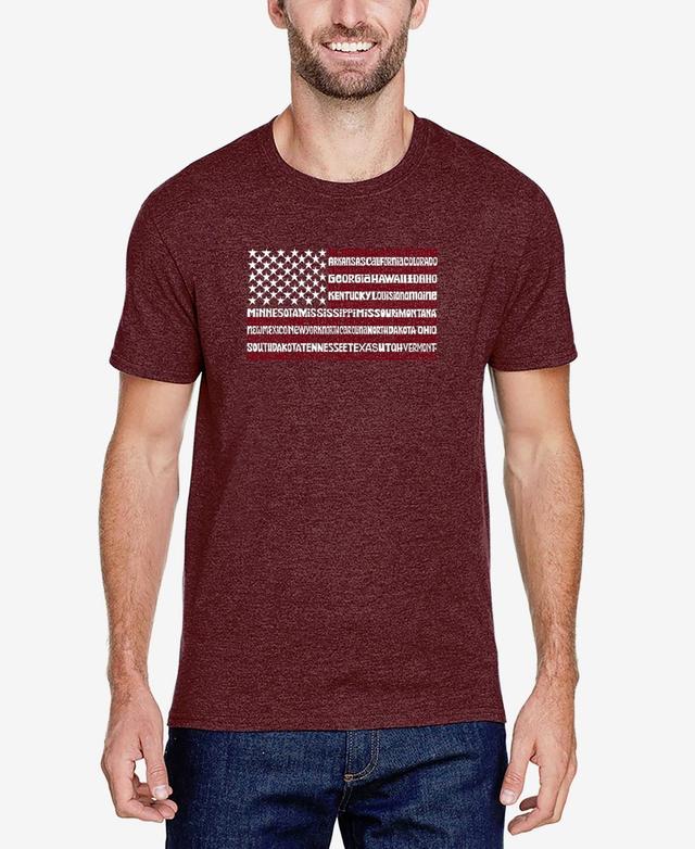 La Pop Art Mens Premium Blend Word Art Usa Flag T-shirt Product Image