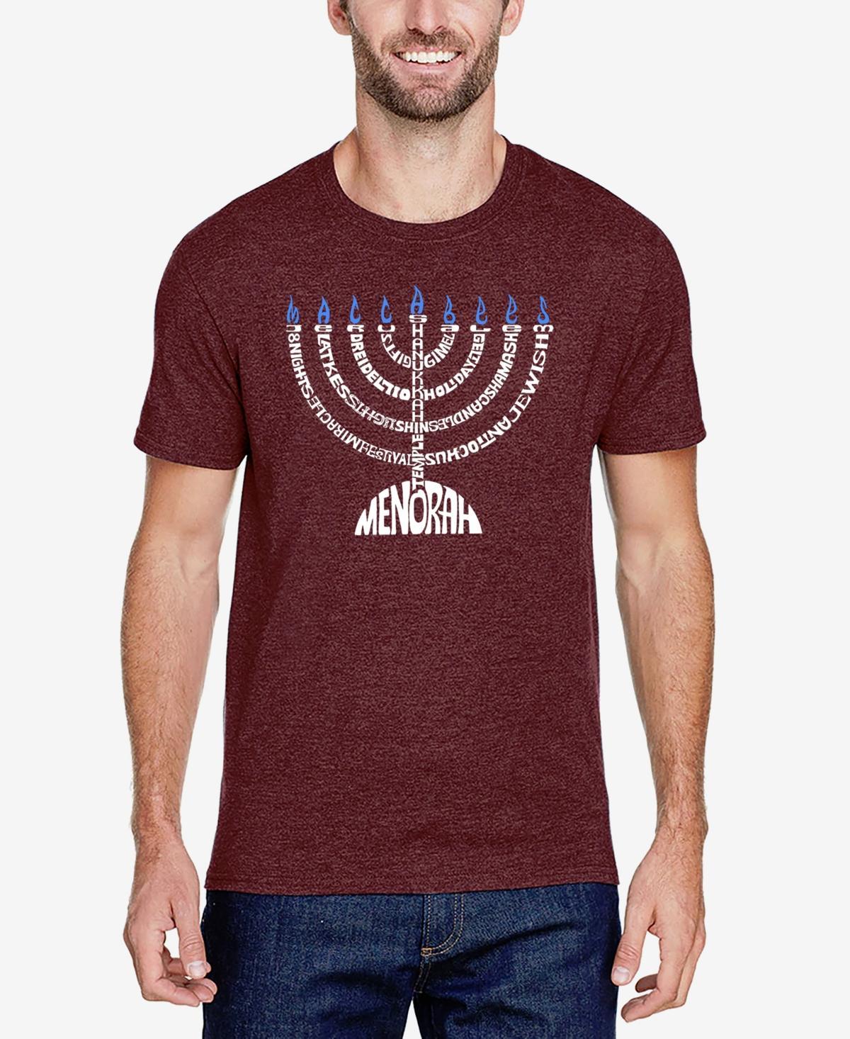 La Pop Art Mens Menorah Premium Blend Word Art T-Shirt Product Image