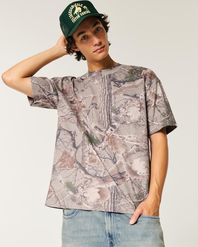 Boxy Heavyweight Camo Crew T-Shirt Product Image