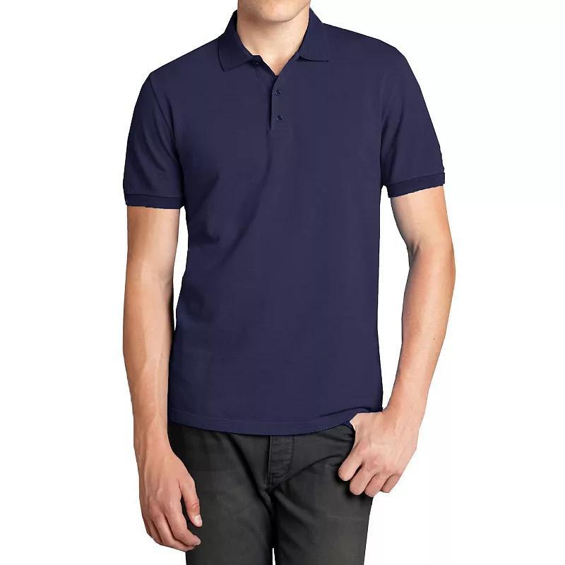 Mens Galaxy Short Sleeve Pique Polo Blue Product Image