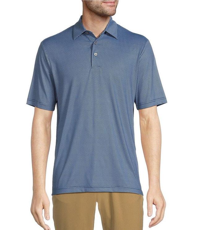 Roundtree & Yorke Big & Tall Performance Short Sleeve Mini Gingham Print Polo Shirt Product Image