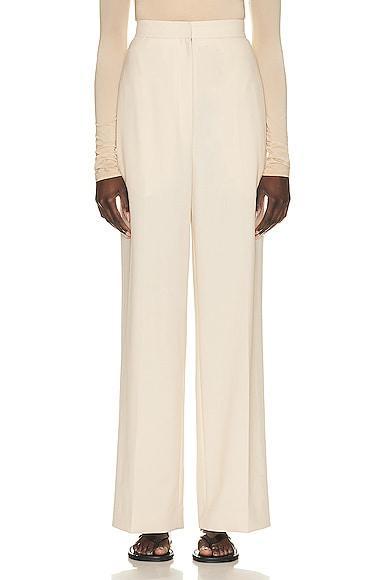 The Row - Women's Gordon High-Waisted Wool-Cotton Wide-Leg Pants - Pink - US 0 - Moda Operandi Product Image