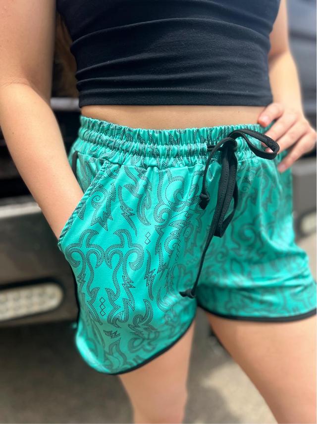 Sterling Kreek Raised Round Here Turquoise Shorts Product Image