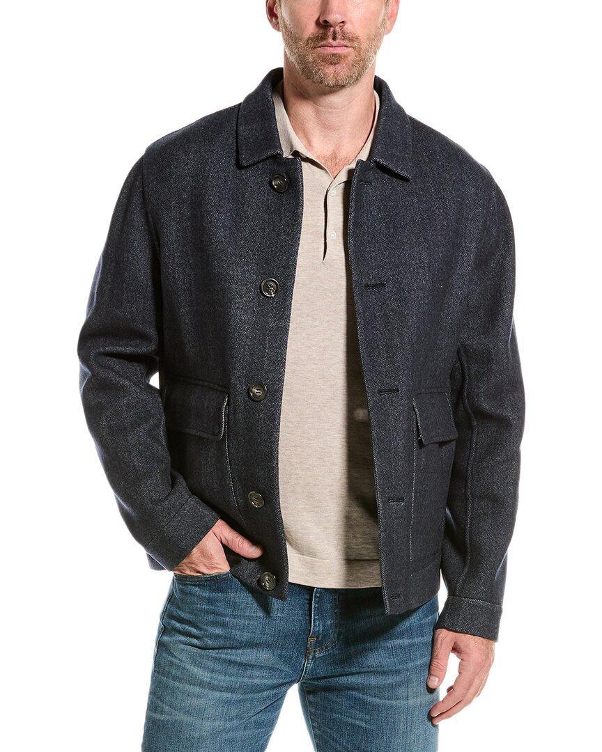 Wool Shirt Jacket In Gray Product Image