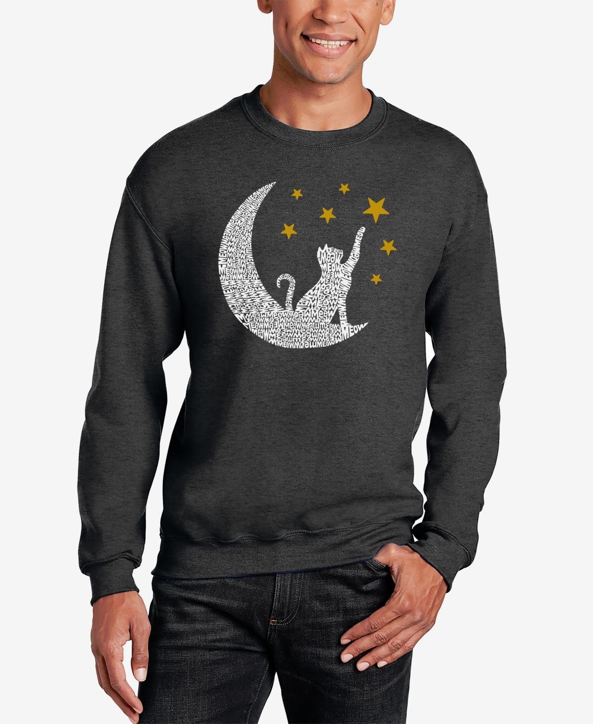 La Pop Art Cat Moon - Mens Word Art Crewneck Sweatshirt Product Image