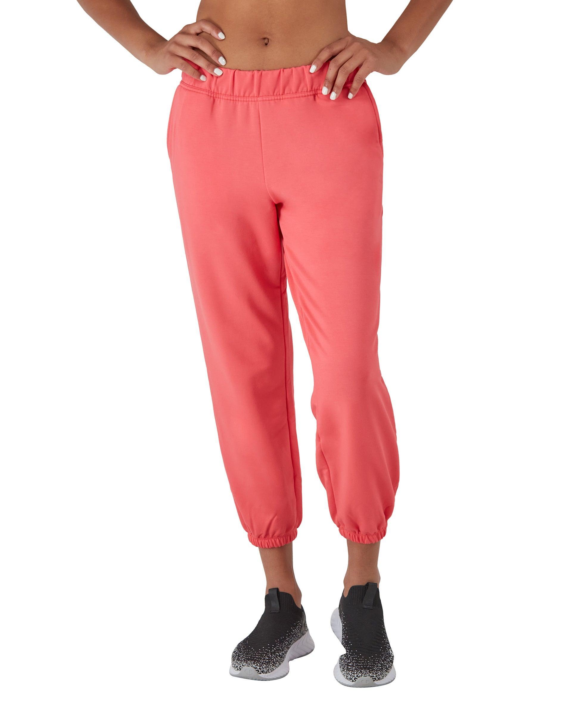 Womens Champion Soft Touch Sweatpants, C Logo, 27 High Tide Coral XS Product Image