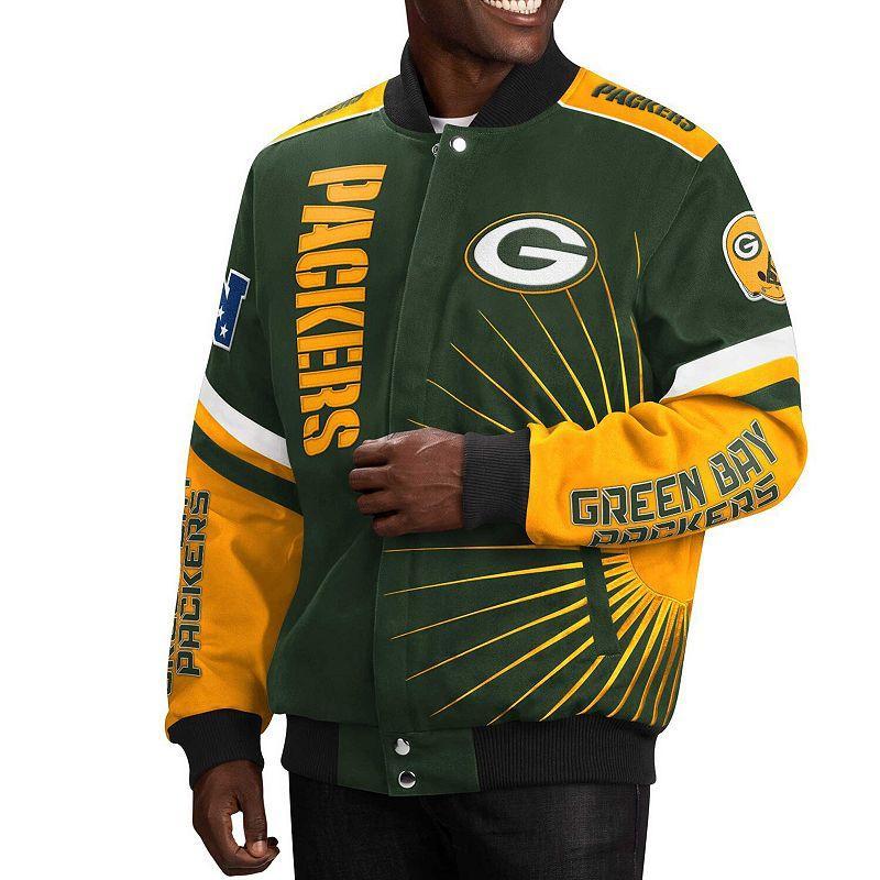 Mens G-III Sports by Carl Banks Bay Packers Extreme Redzone Full-Snap Varsity Jacket Product Image