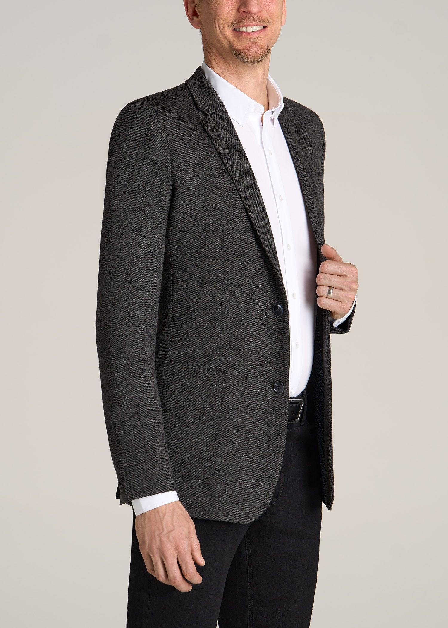 Men's Tall Blazer in Black Silver Mix Product Image