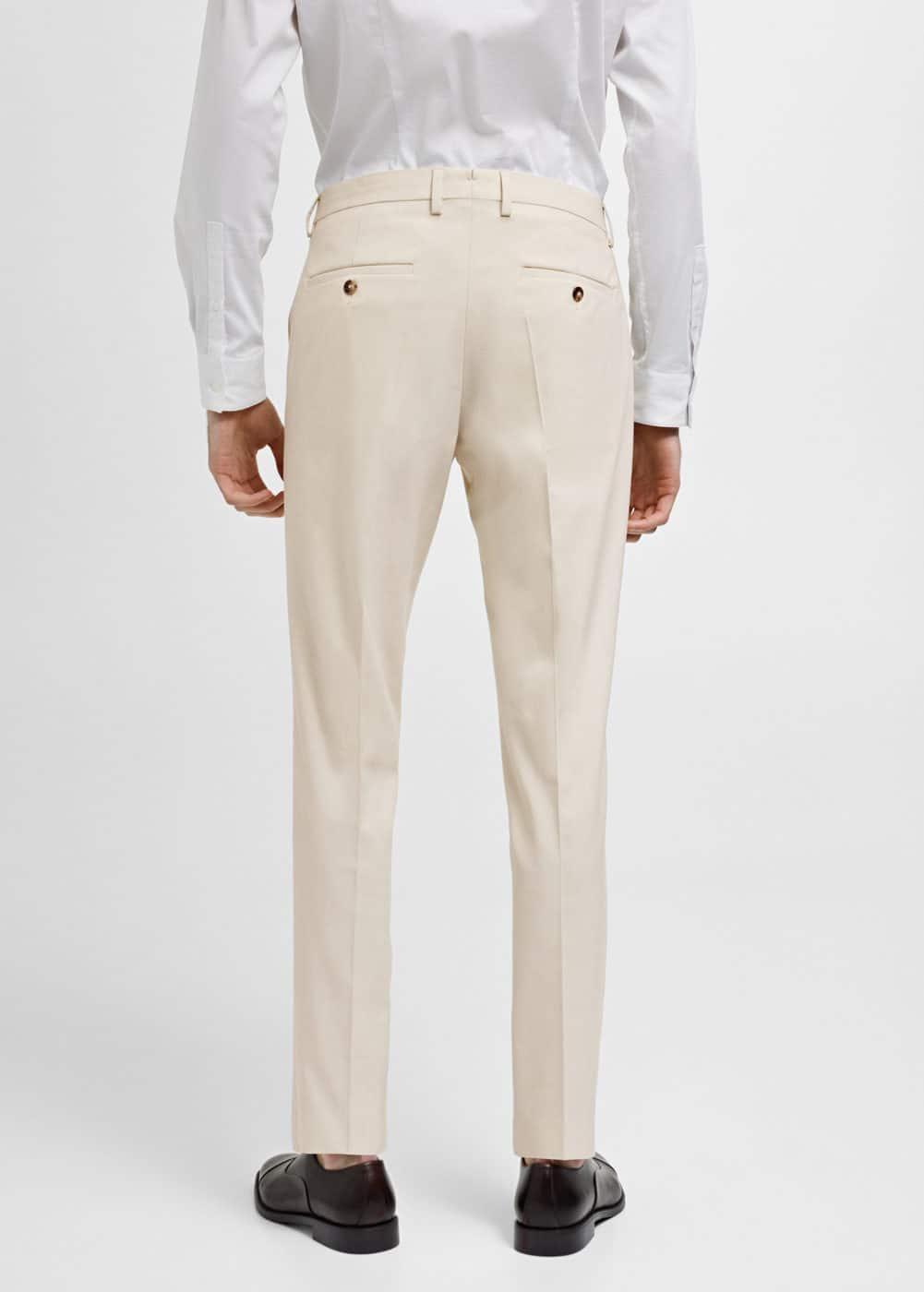 MANGO MAN - Stretch fabric super slim-fit suit pants ecruMen Product Image