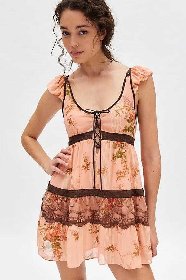 Kimchi Blue Emma Lace Up Mini Dress Womens at Urban Outfitters Product Image