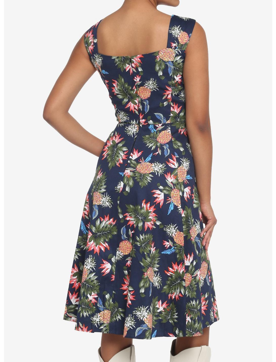 Navy Tropical Retro Dress Product Image