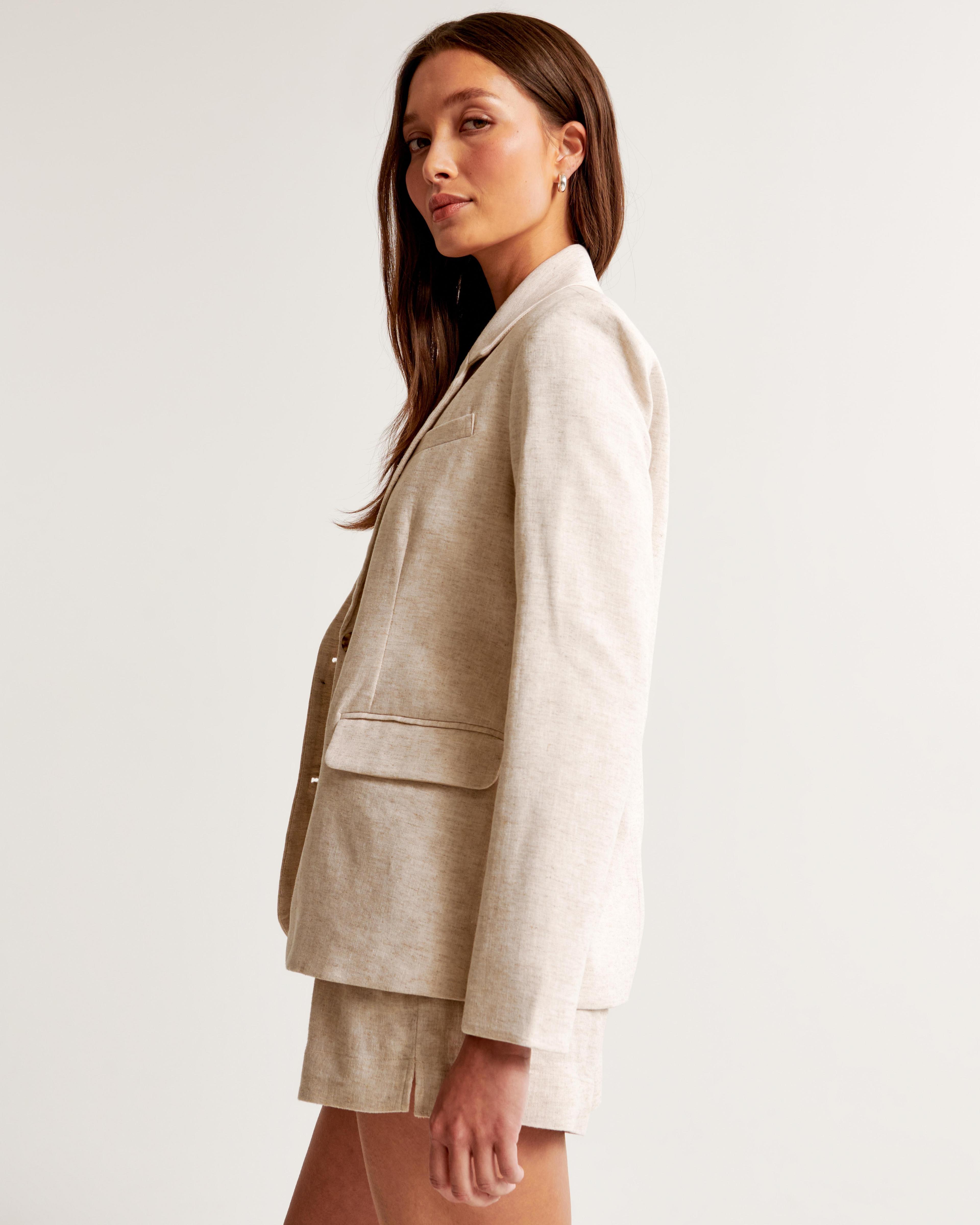 Linen-Blend Blazer Product Image