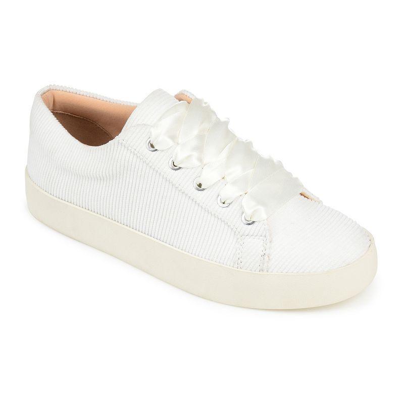 Journee Collection Womens Kinsley Corduroy Lace Up Sneakers Product Image