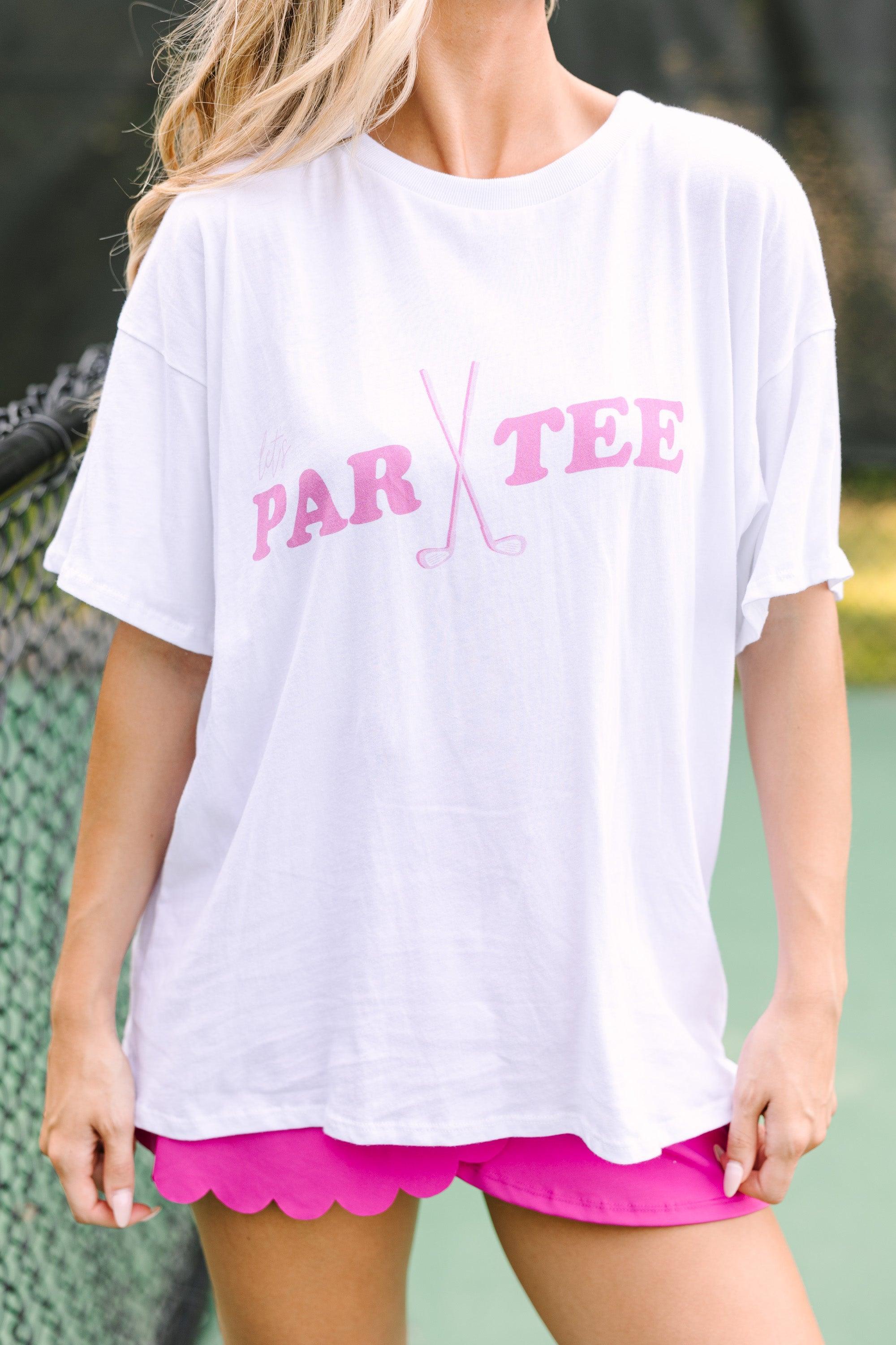 Let's Partee White Graphic Tee Female Product Image