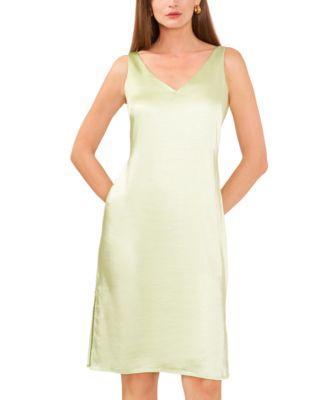 Vince Camuto Womens V-Neck Sleeveless Slip Dress Product Image