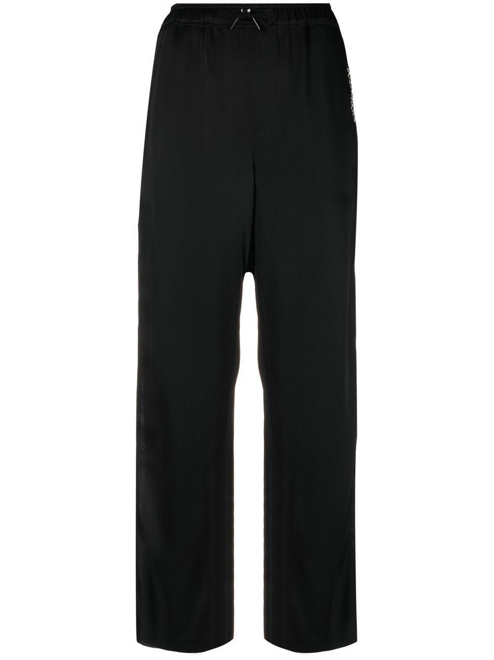 SAINT LAURENT Cropped-hose Mit Logo-stickerei In Black Product Image