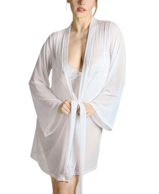 MeMoi Womens Mesh Charlotte Robe with Kimono-Style Sleeves Product Image