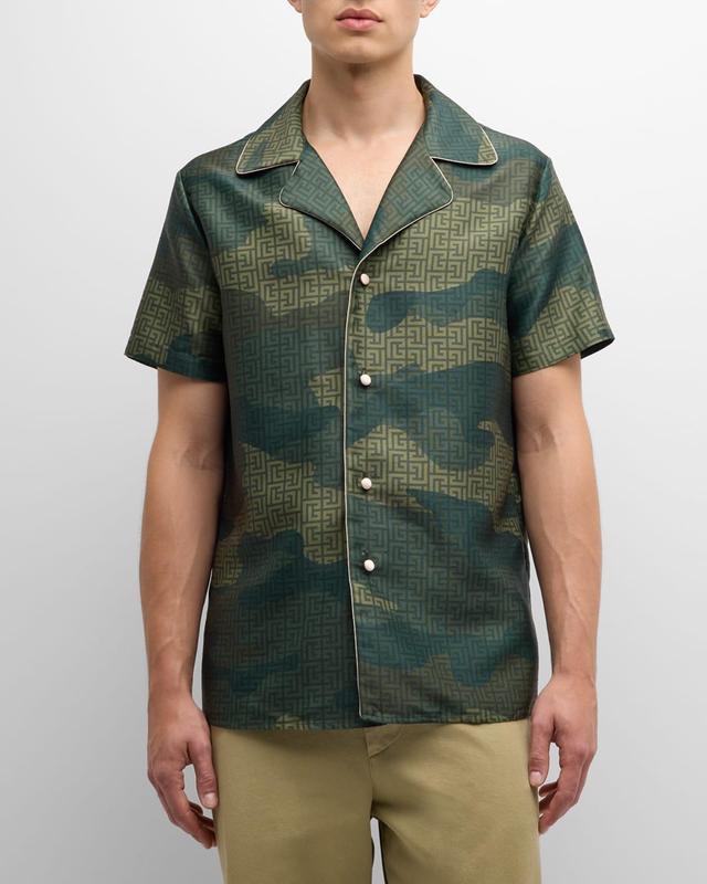 Mens Camouflage Monogram Shantung Shirt Product Image