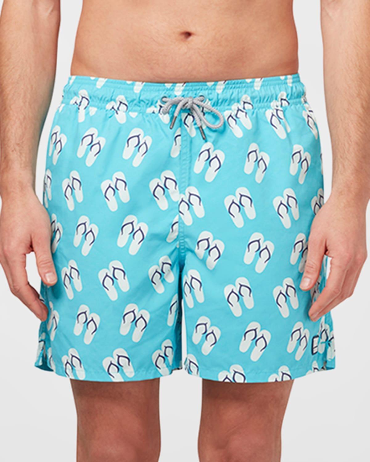 Mens Flip Flop-Print Swim Shorts Product Image