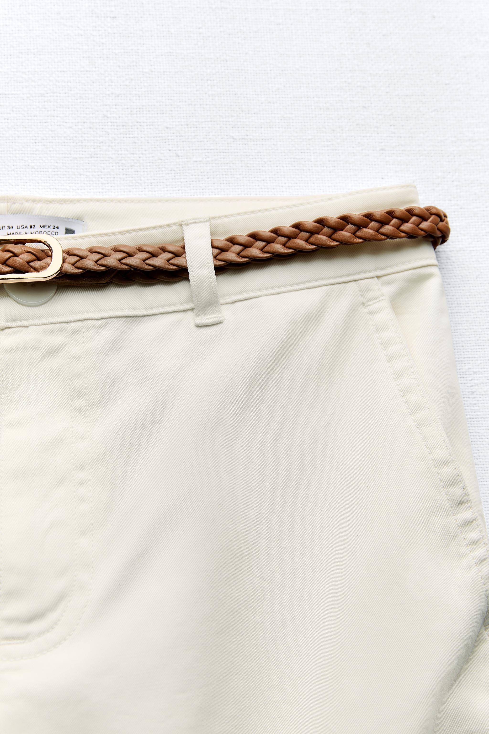 BRAIDED BELTED CHINO PANTS Product Image