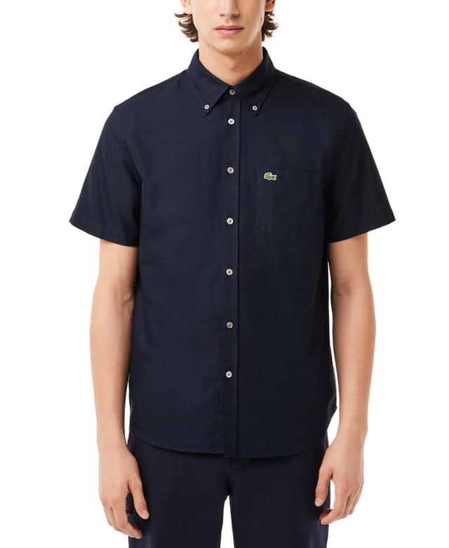 Lacoste Mens Short Sleeve Button-Down Oxford Shirt - F2w Abysm/ Product Image