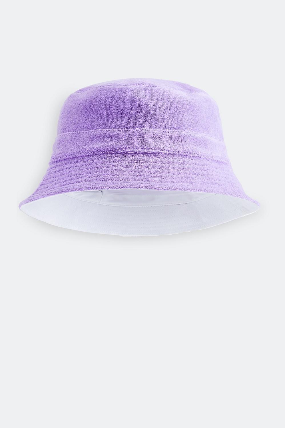 Fabletics Reversible Terry Bucket Hat Womens Wild Wisteria/Bright White Size Osfm Product Image